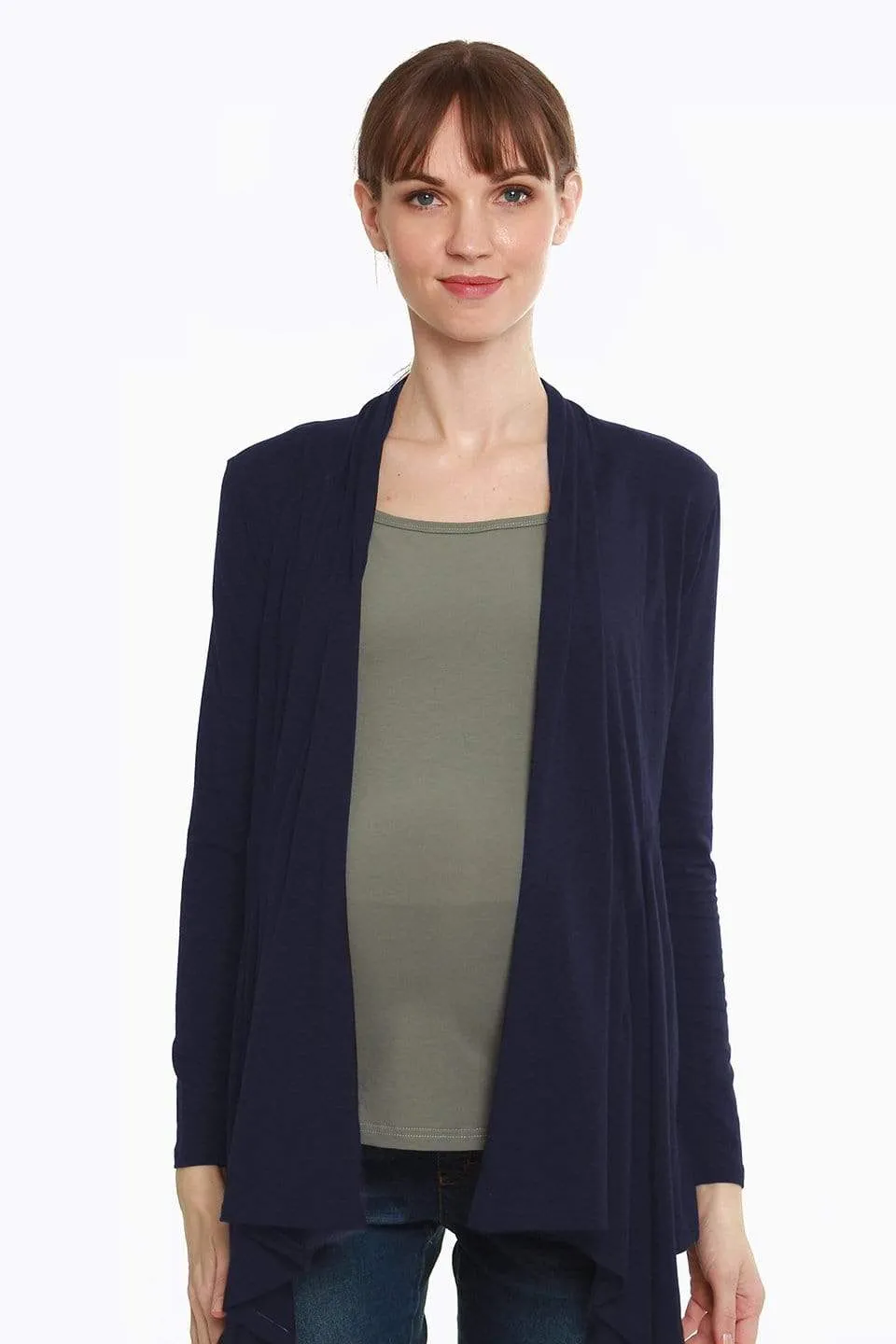 Darcy Bamboo Cotton Long Sleeve Cardigan Navy