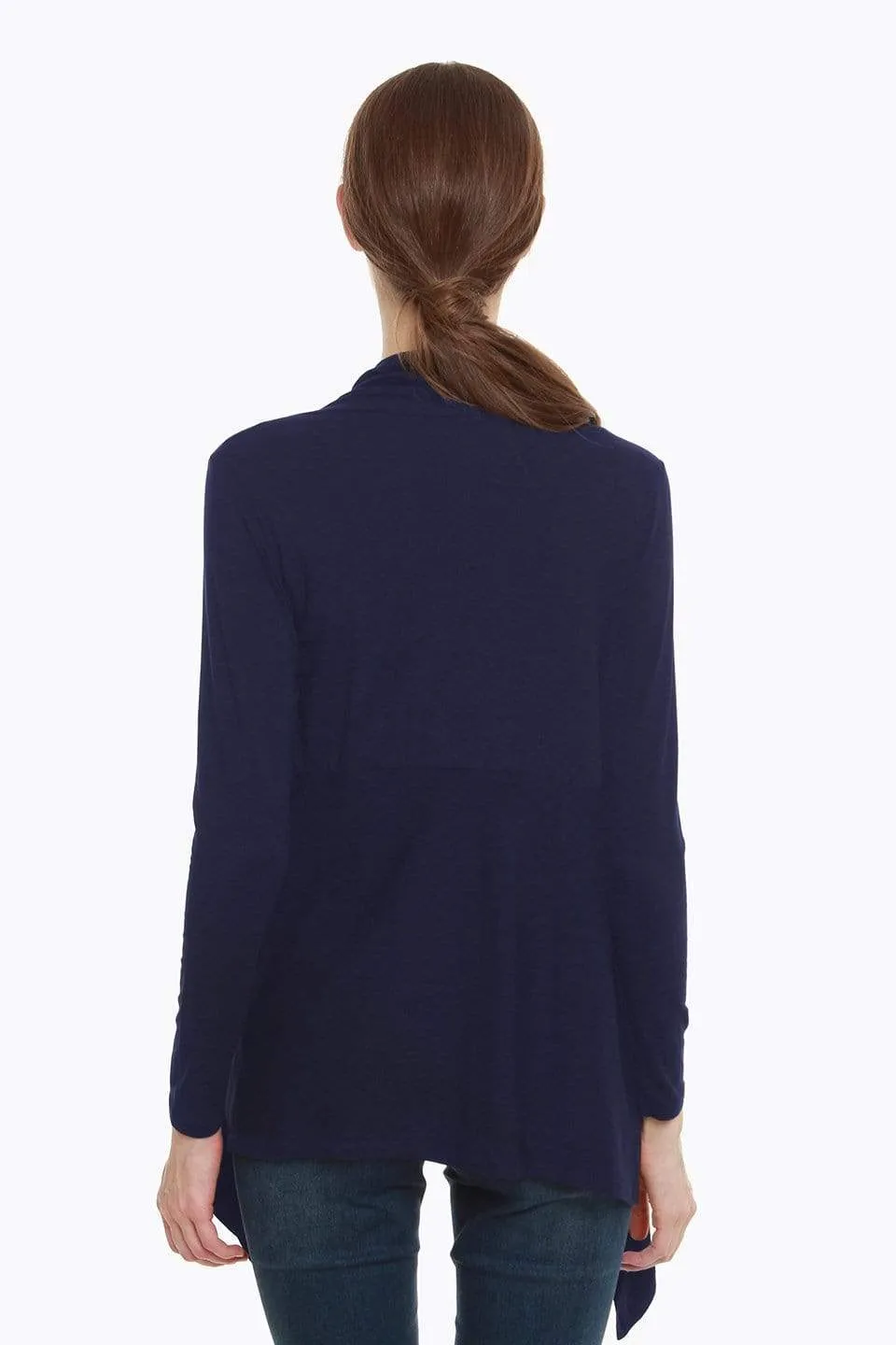 Darcy Bamboo Cotton Long Sleeve Cardigan Navy