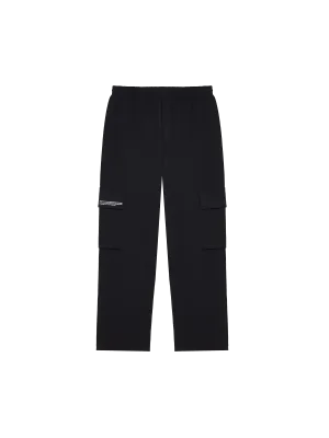 Double Jersey Cargo Track Pants—black