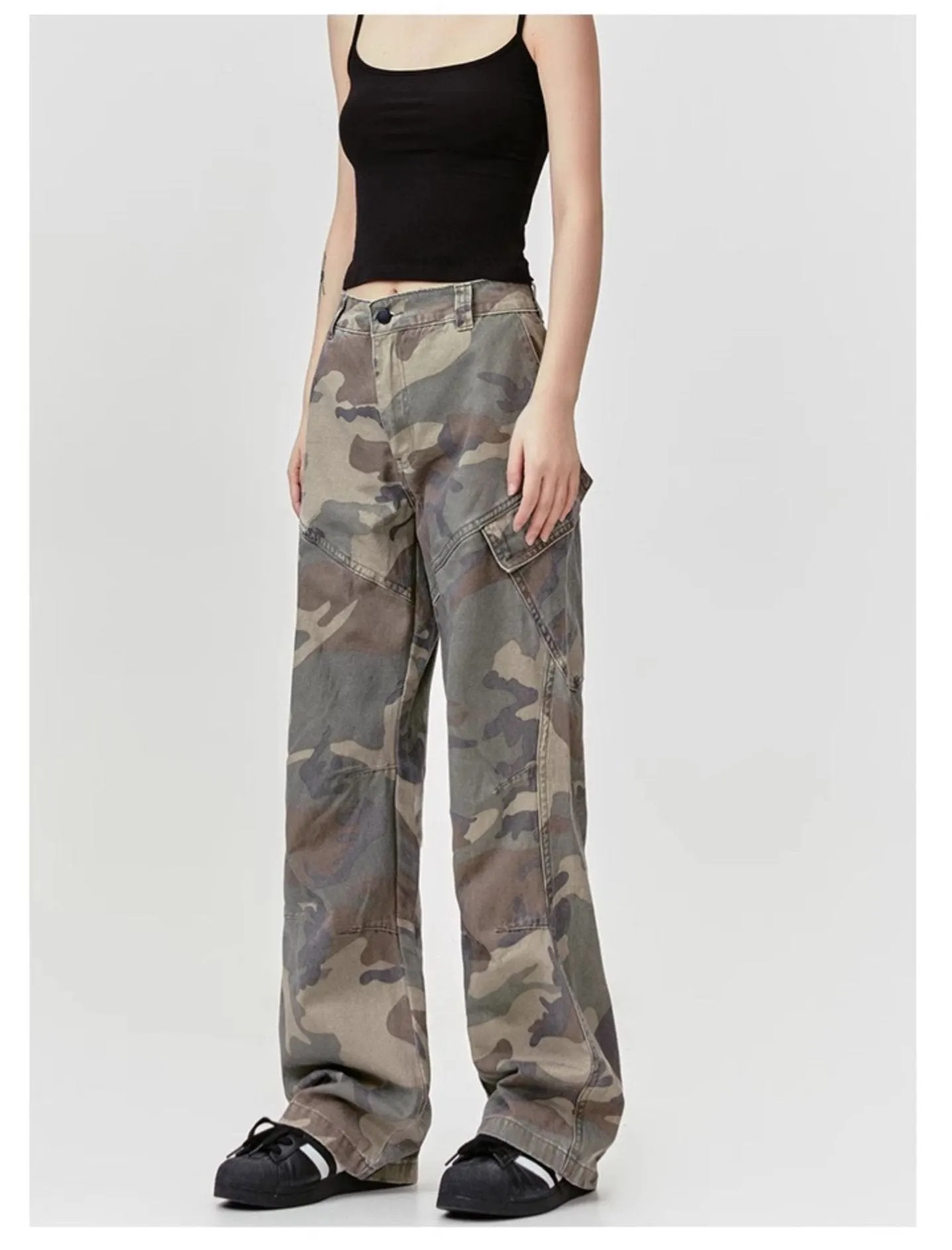 Faded Camo Side Pocket Cargo Pants