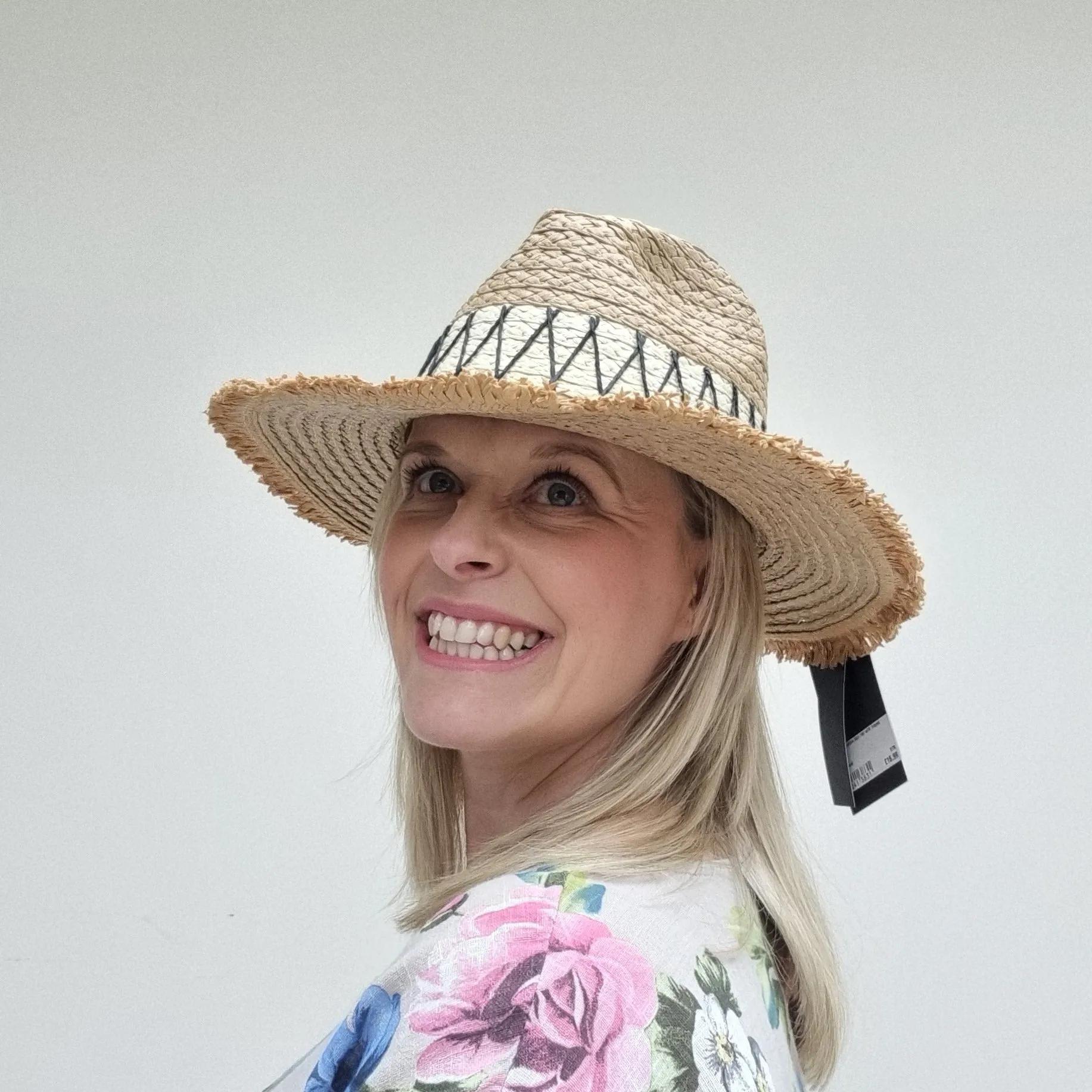 Fedora Sun Hat with frayed edge