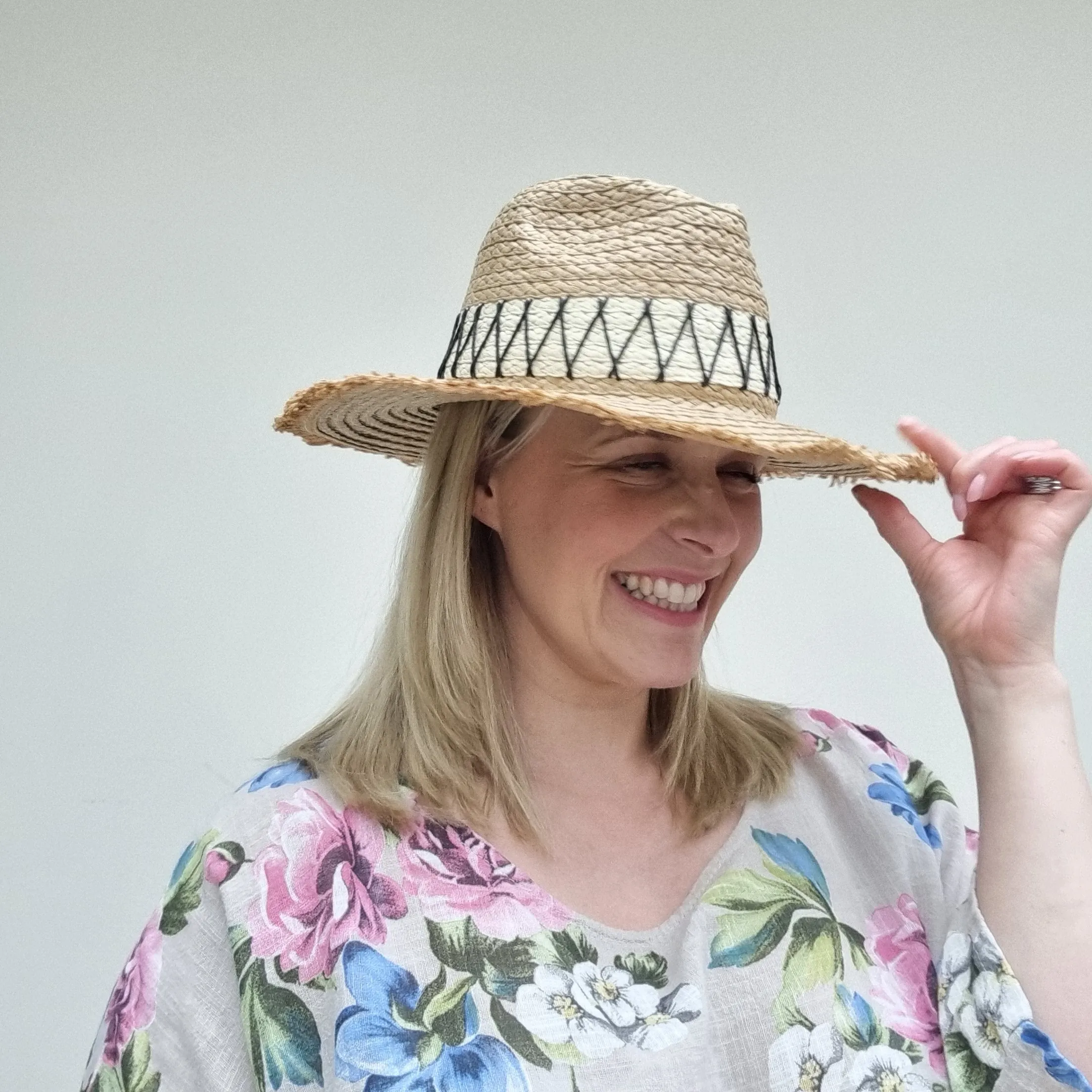 Fedora Sun Hat with frayed edge