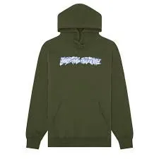 Fucking Awesome Cut Out Logo Hooded Sweater - Army