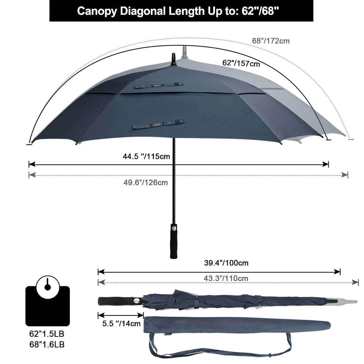 G4Free Square Windproof Auto Open Stick Umbrella