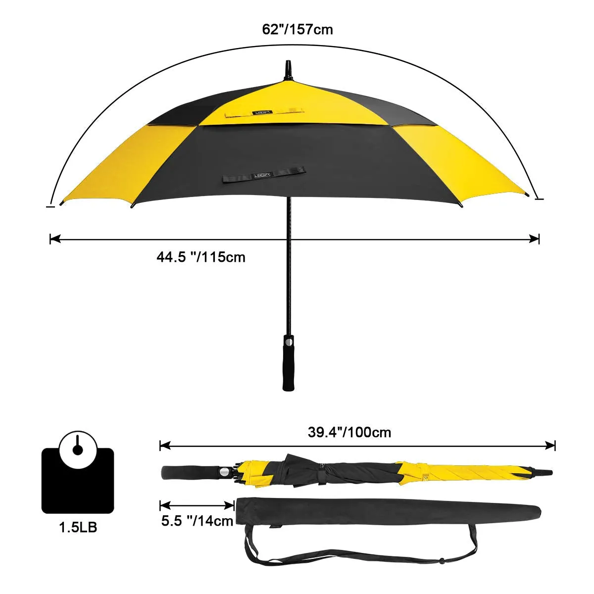 G4Free Square Windproof Auto Open Stick Umbrella