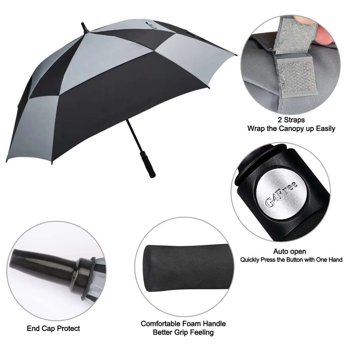 G4Free Square Windproof Auto Open Stick Umbrella