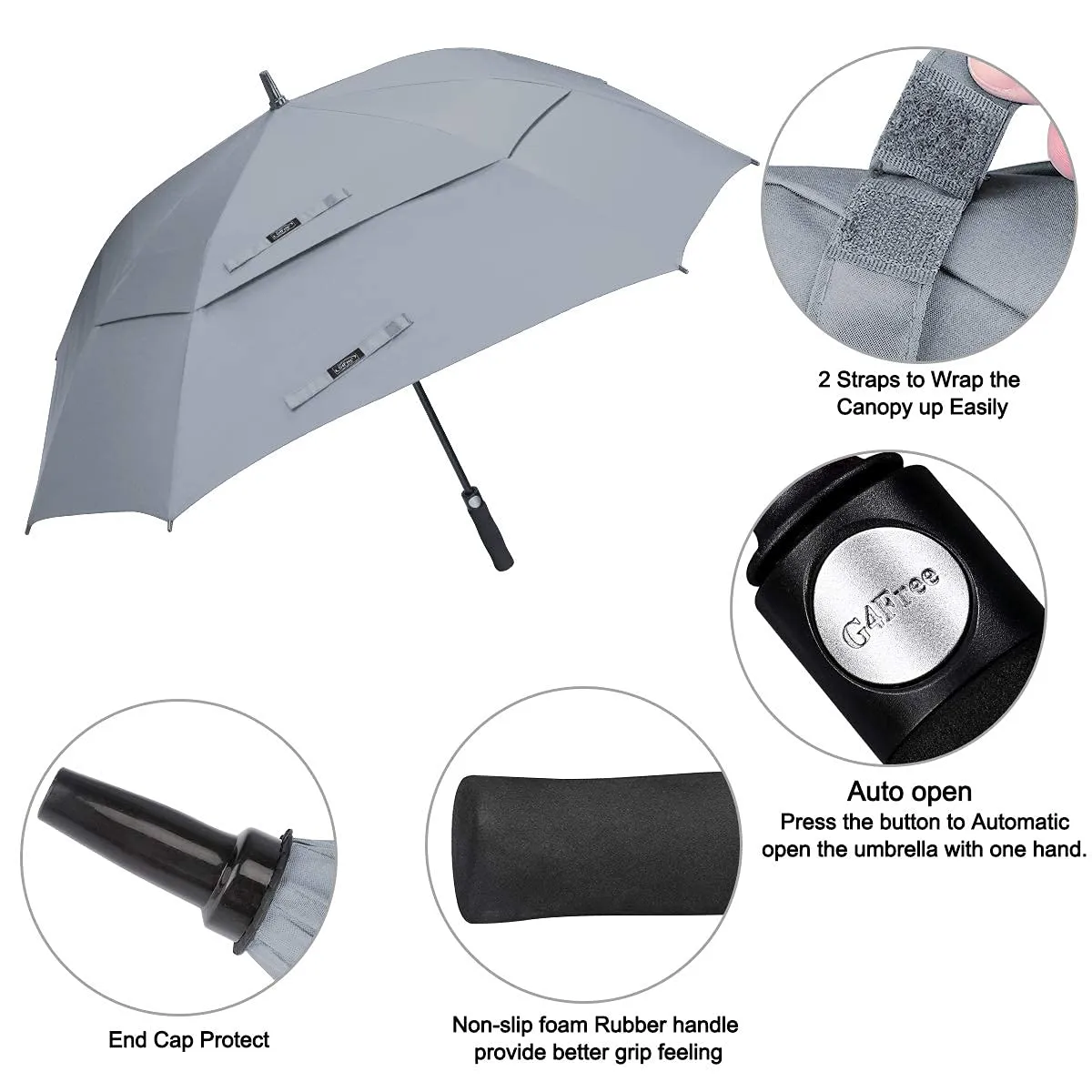 G4Free Square Windproof Auto Open Stick Umbrella