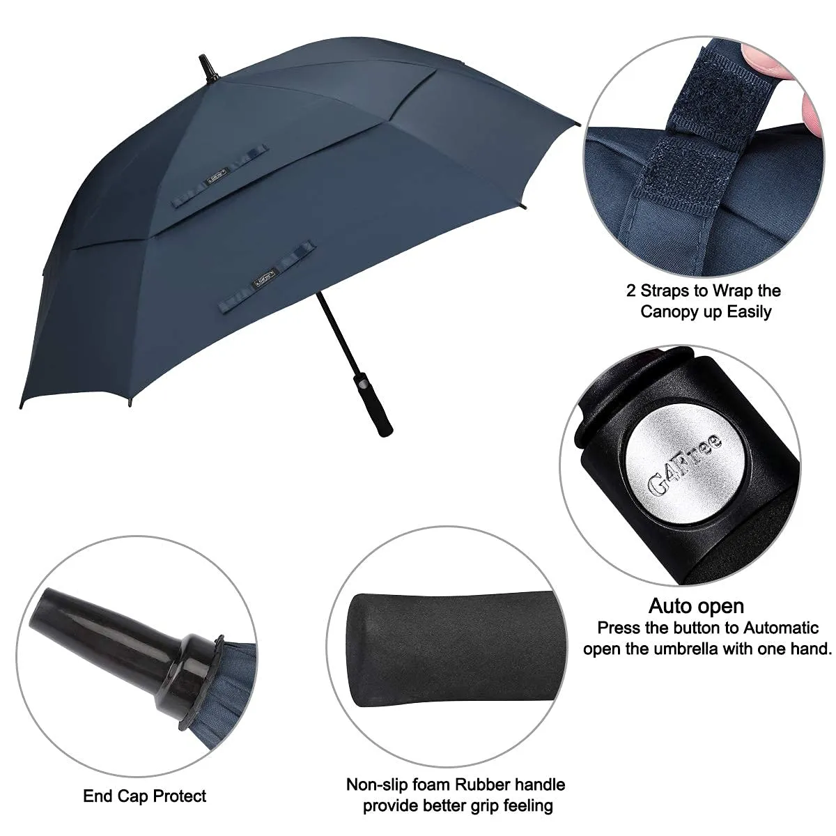 G4Free Square Windproof Auto Open Stick Umbrella