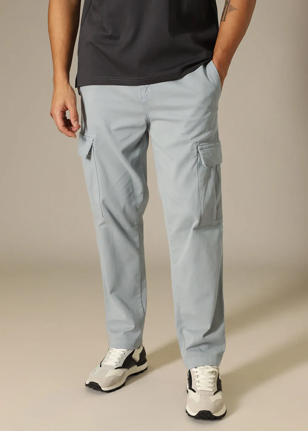 Grey Twill Cargo Pant