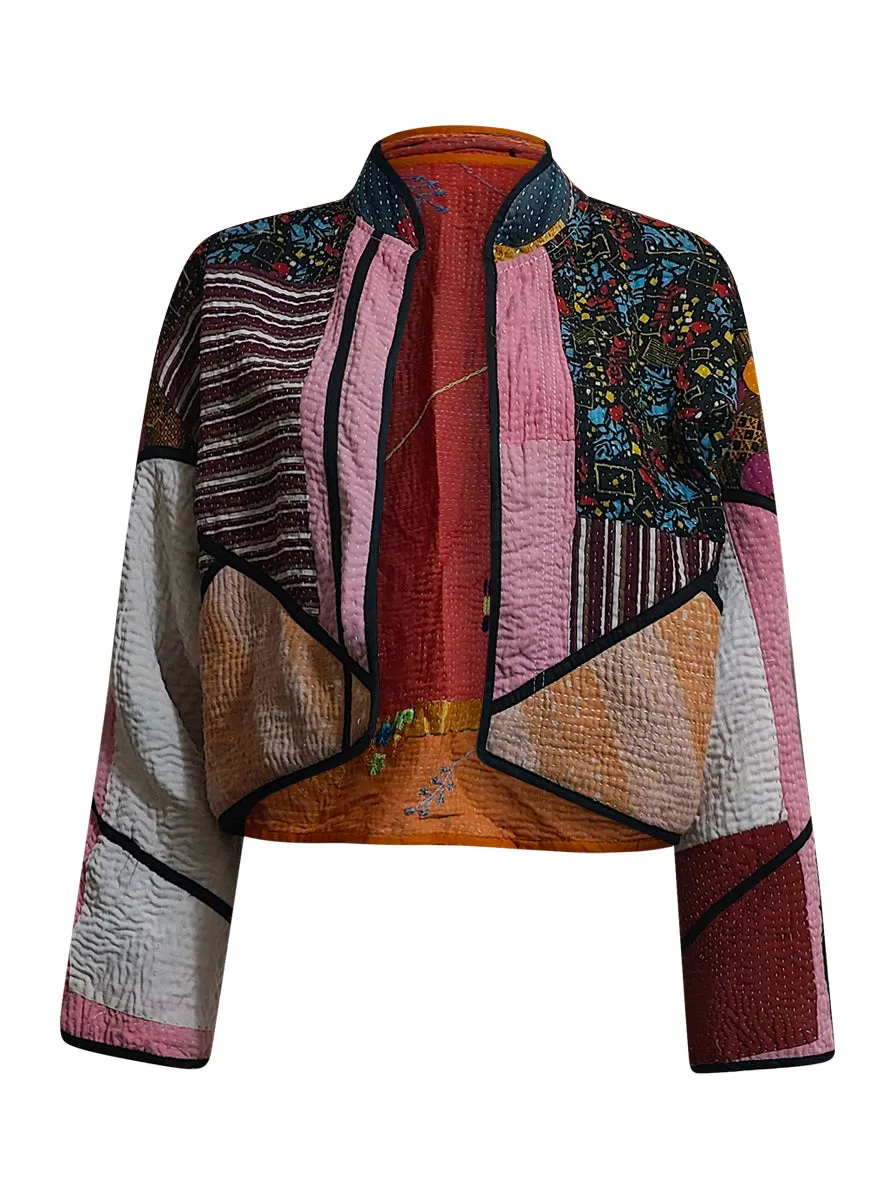 kantha vintage crop jacket amukta