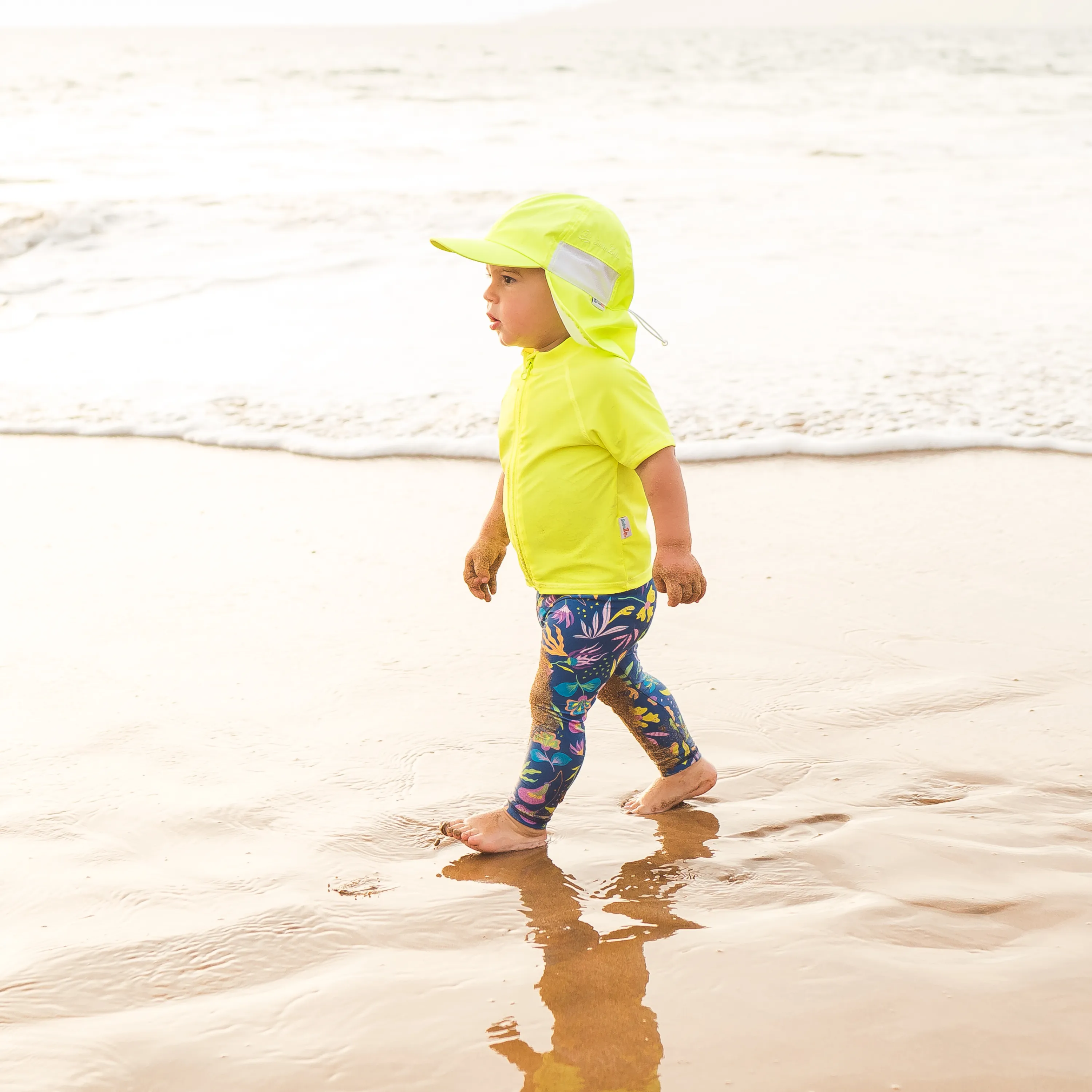 Kids Flap Hat | Neon Lemon Yellow