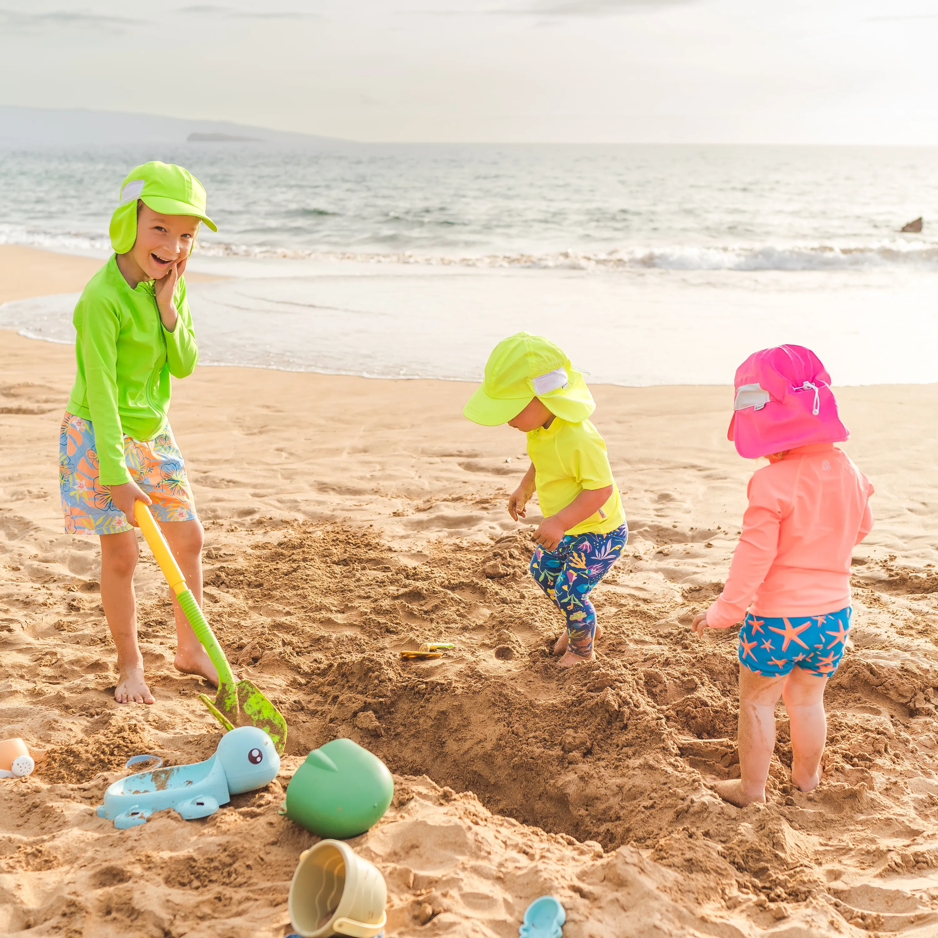 Kids Flap Hat | Neon Lemon Yellow