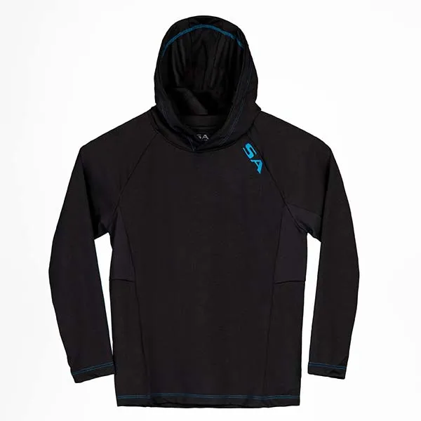 Kids Hooded Performance Long Sleeve Shirt | Black | SA Logo