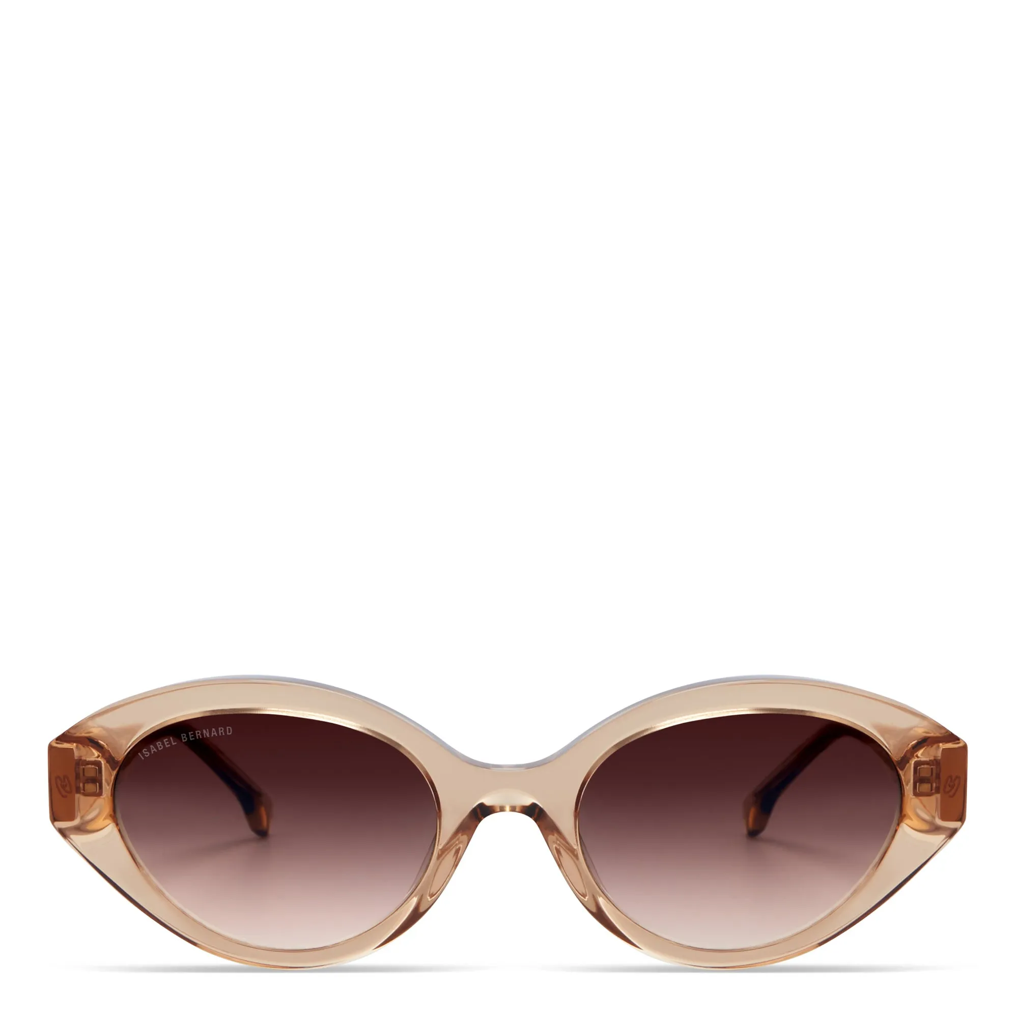 La Villette Rosaire transparent beige oval sunglasses with brown lenses gradient