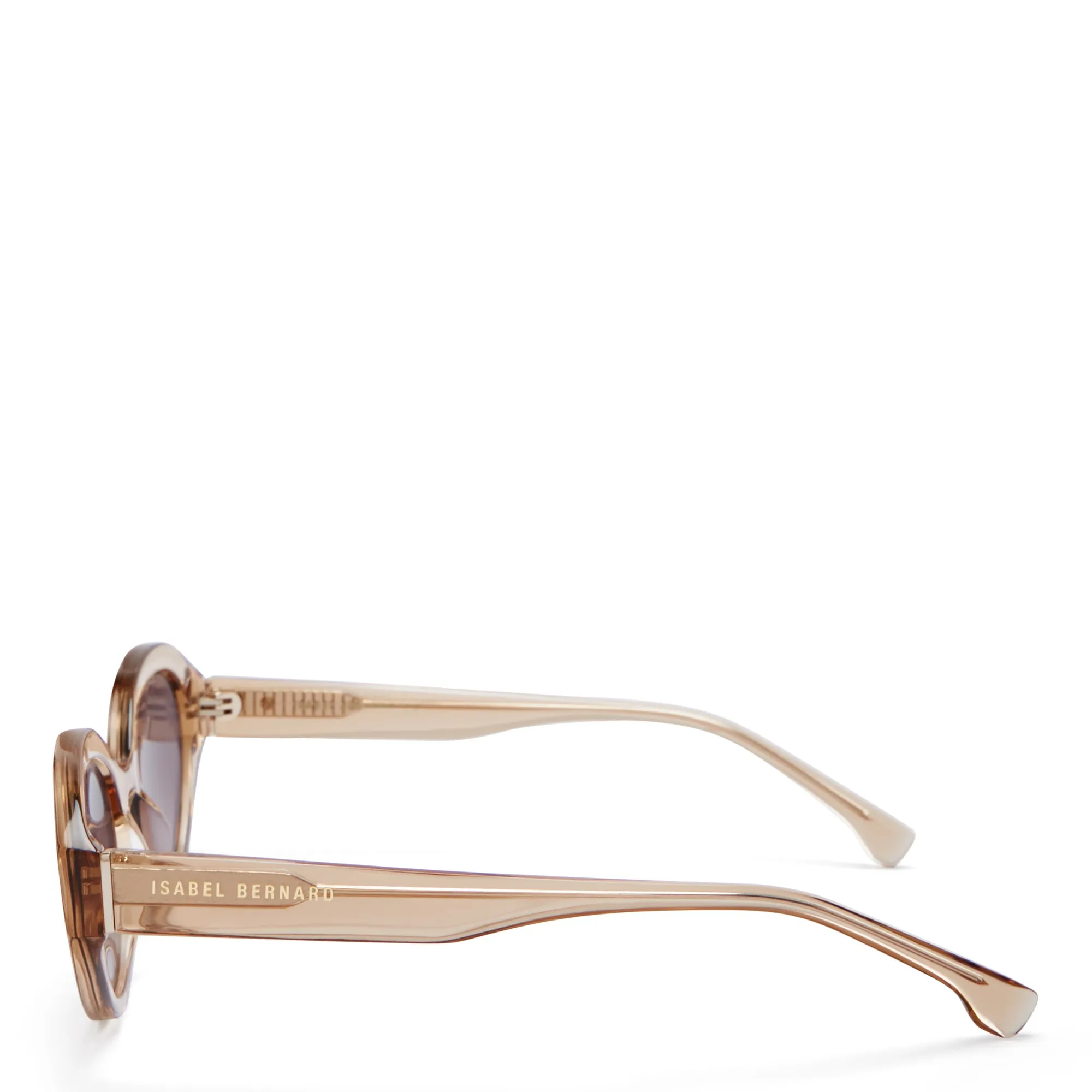 La Villette Rosaire transparent beige oval sunglasses with brown lenses gradient