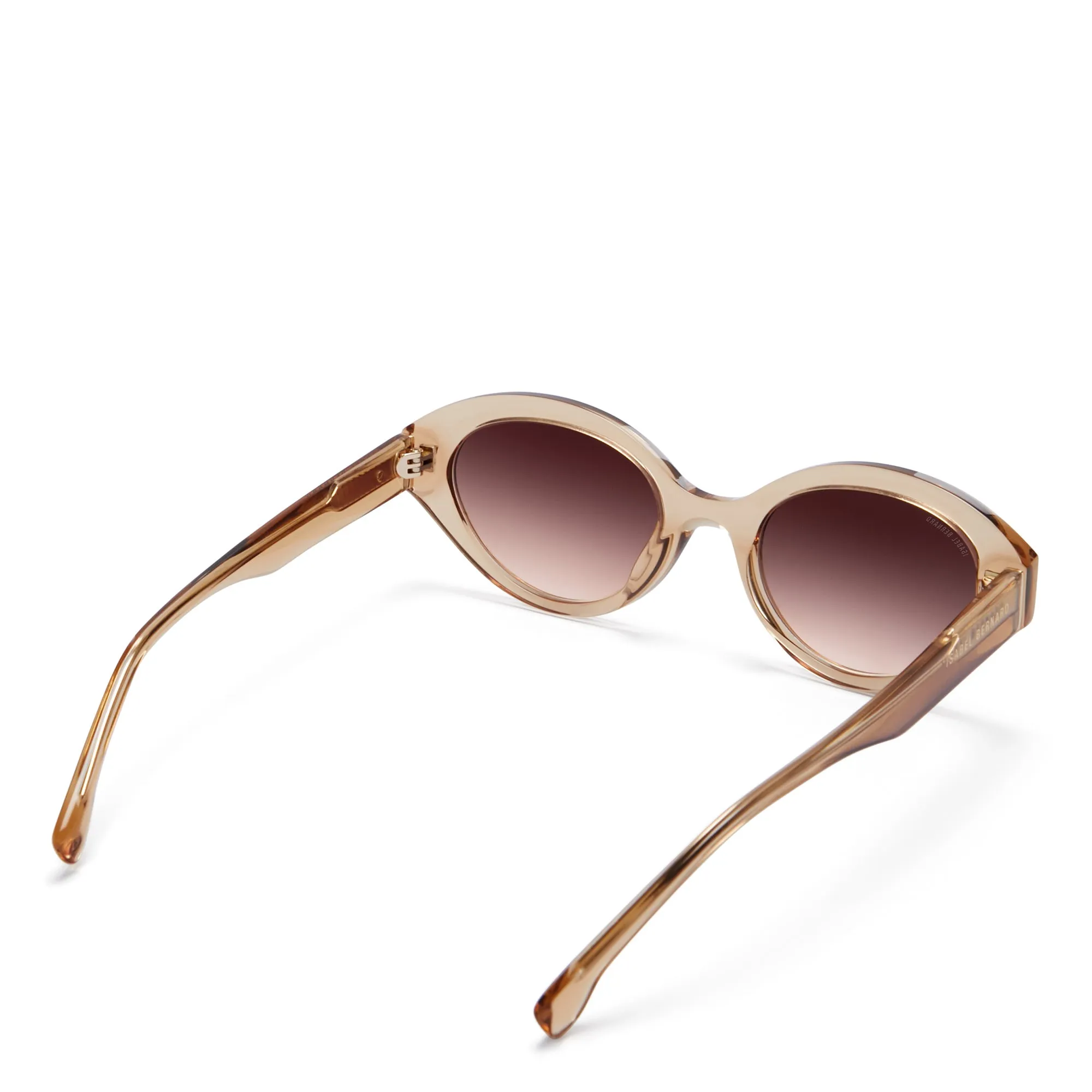 La Villette Rosaire transparent beige oval sunglasses with brown lenses gradient