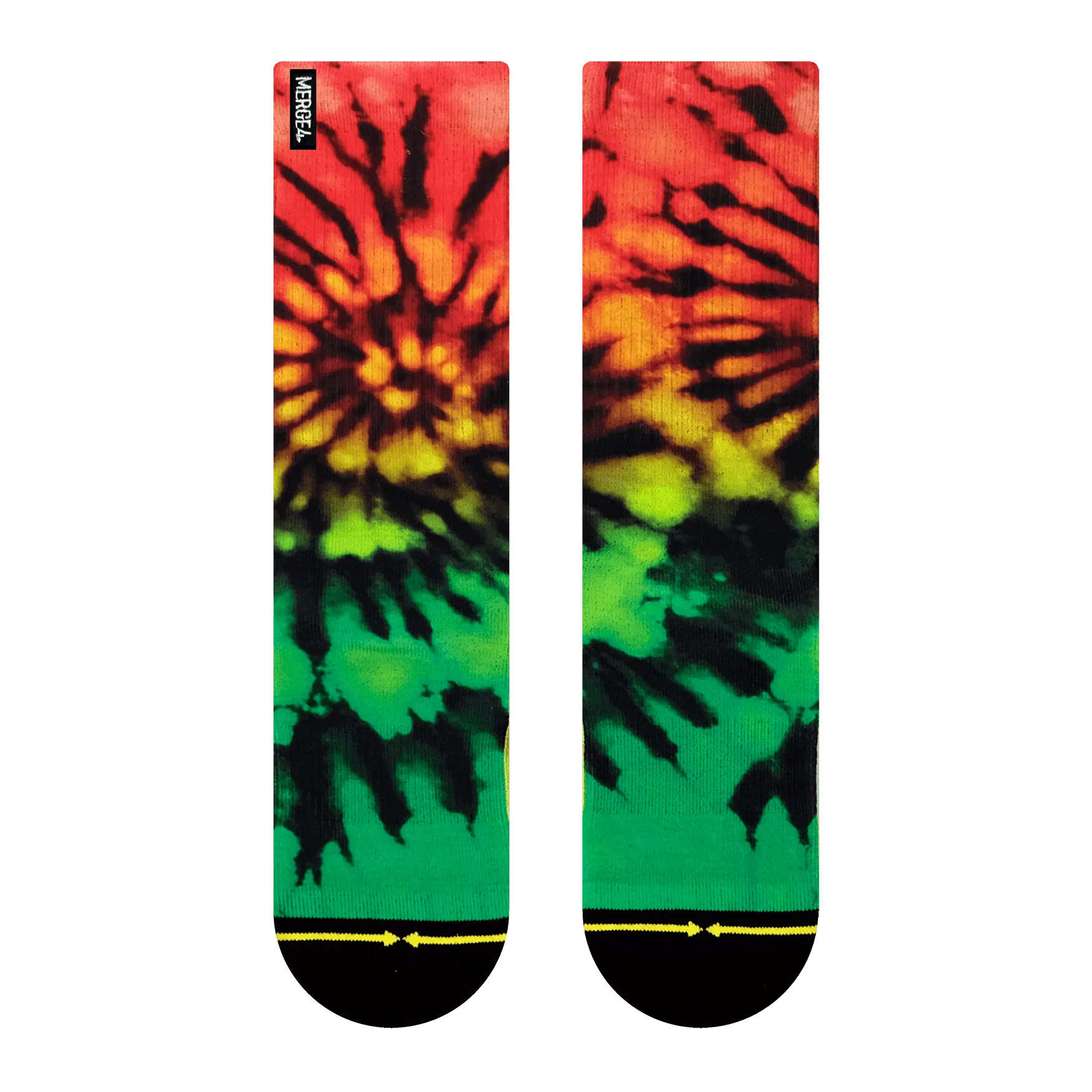 Merge4 Rasta Tie-Dye Crew Sock