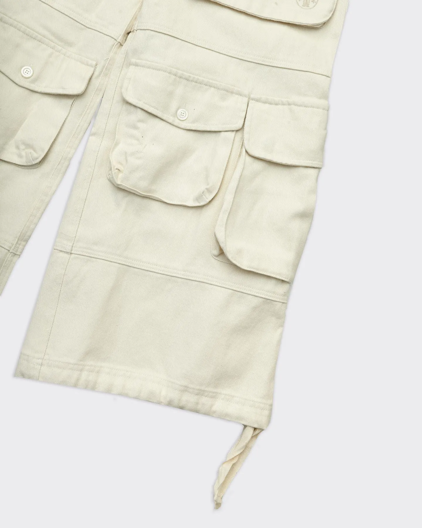 Pantaloni Cargo Wide Crema