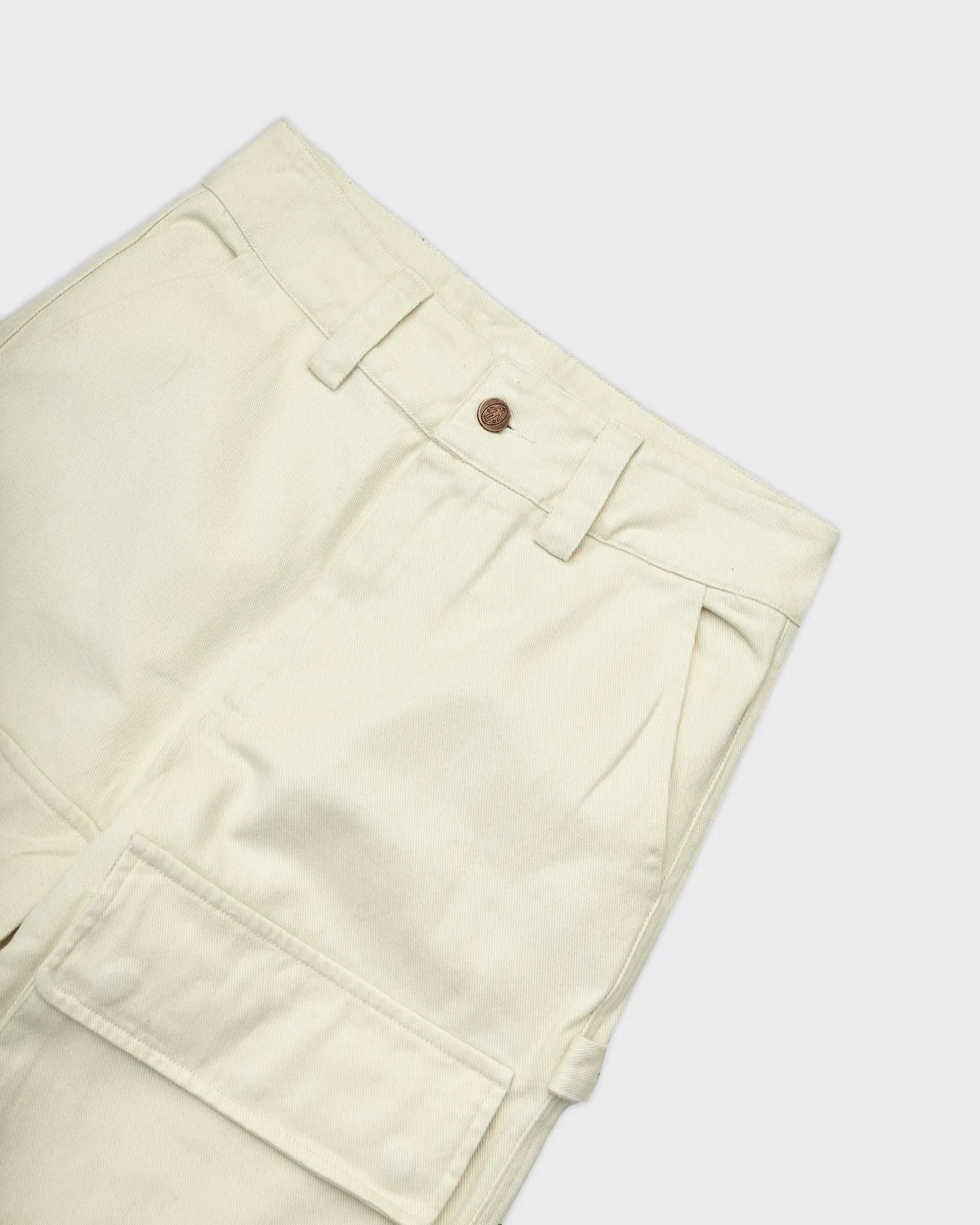 Pantaloni Cargo Wide Crema