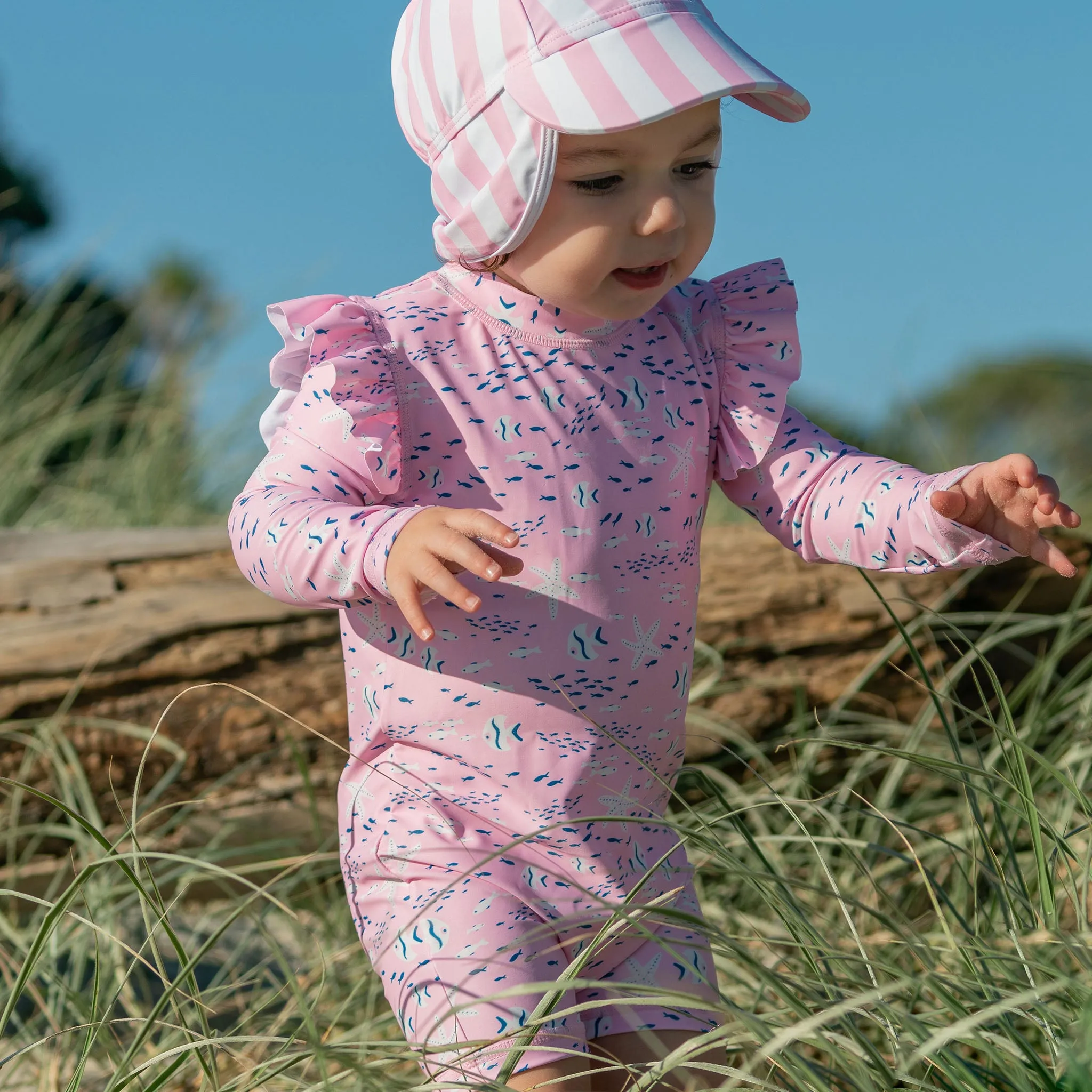 Pink Sea LS Sunsuit