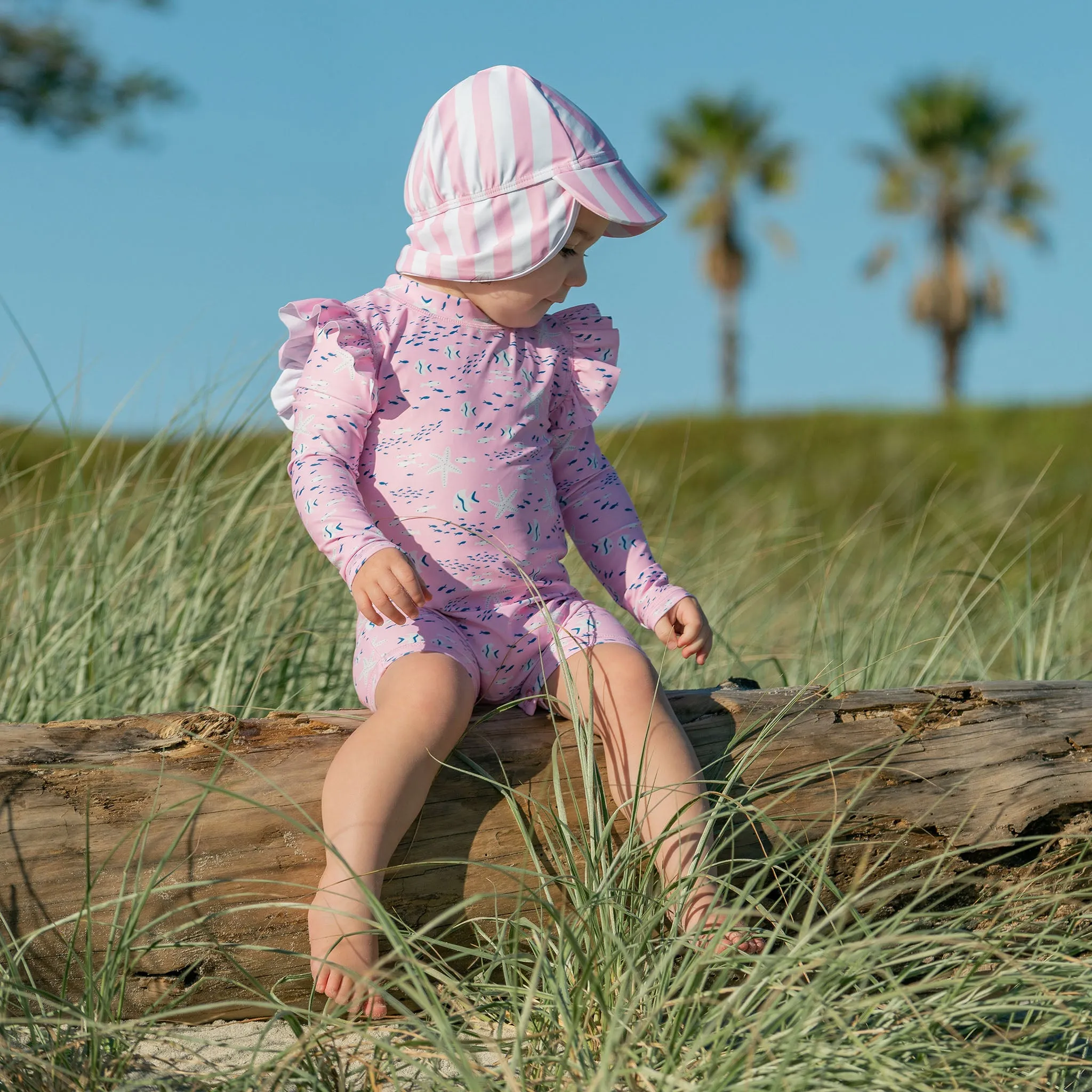 Pink Sea LS Sunsuit