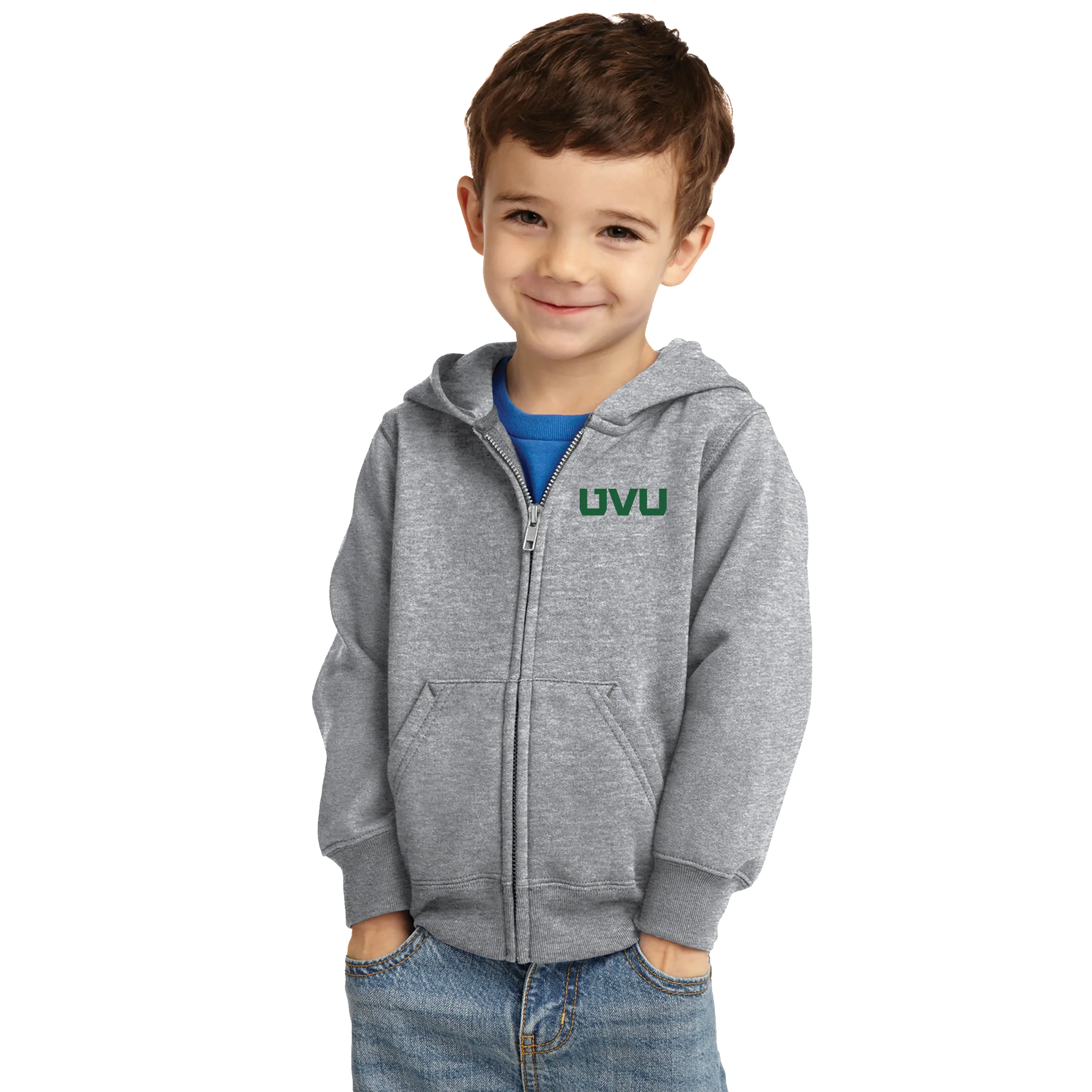 Port & Company® Toddler Core Fleece Full-Zip Hooded Sweatshirt - UVU Mono