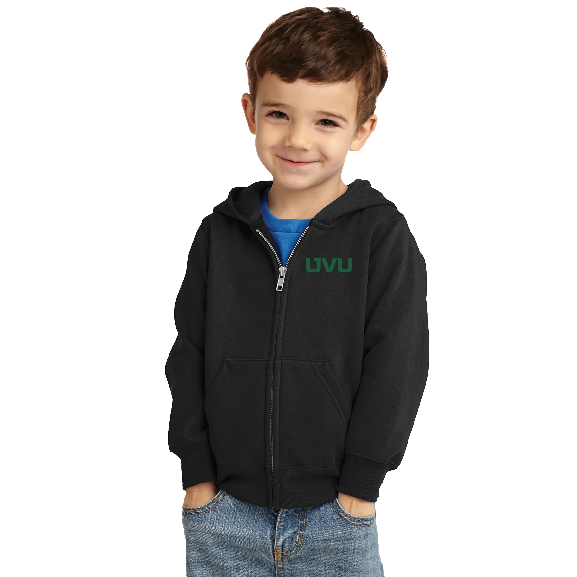 Port & Company® Toddler Core Fleece Full-Zip Hooded Sweatshirt - UVU Mono