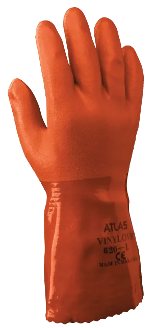 SHOWA® ATLAS® - 620 12" orange double dipped PVC (12 pairs)