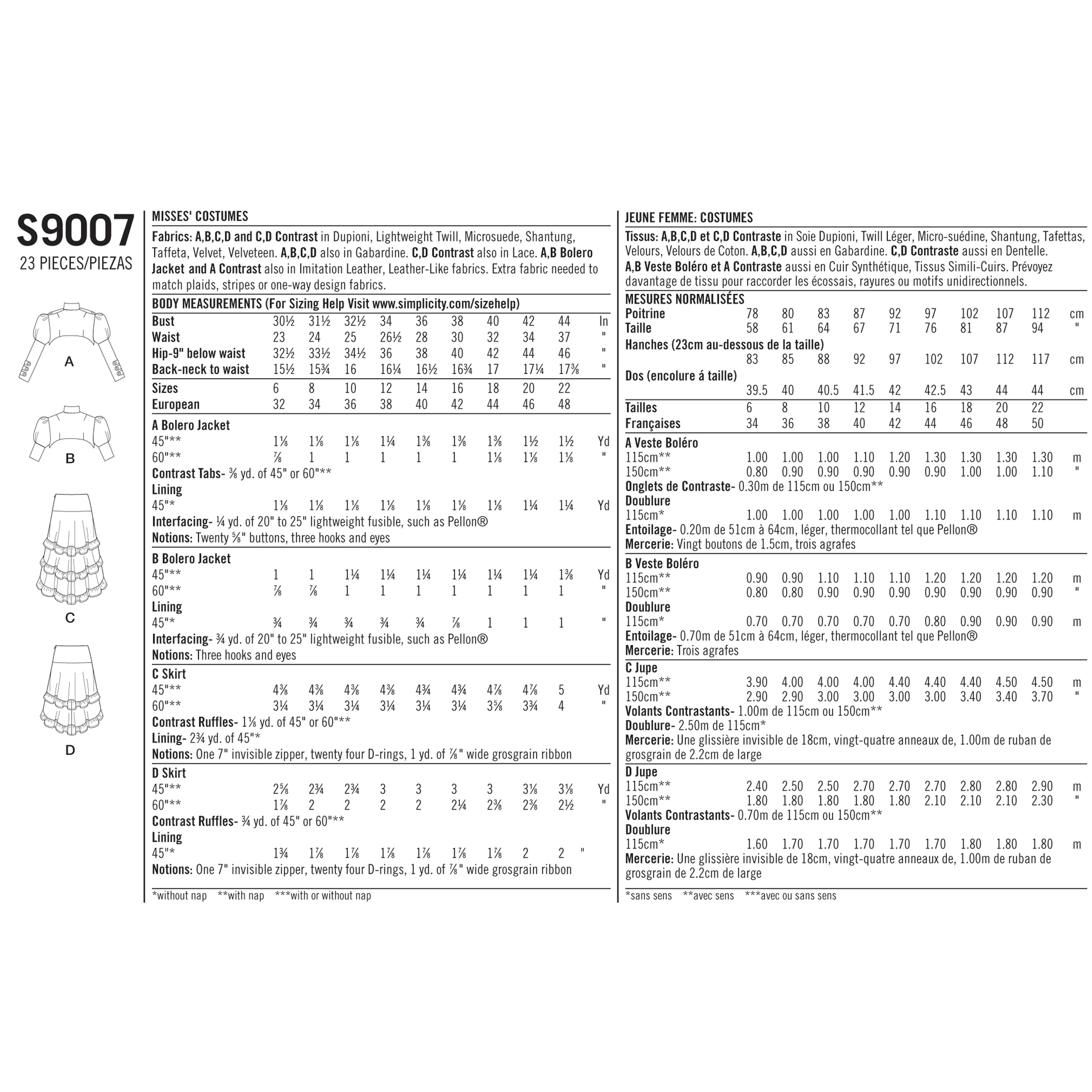 Simplicity Sewing Pattern S9007 Misses' Steampunk Costumes