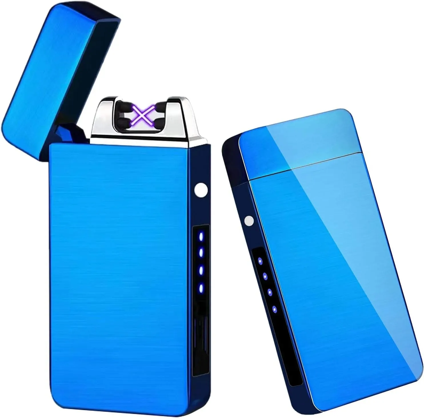 Smart Windproof Electric Metal Lighter Flameless Plasma Lighter Double Arc Usb Rechargeable Led Power Display Touch HOT