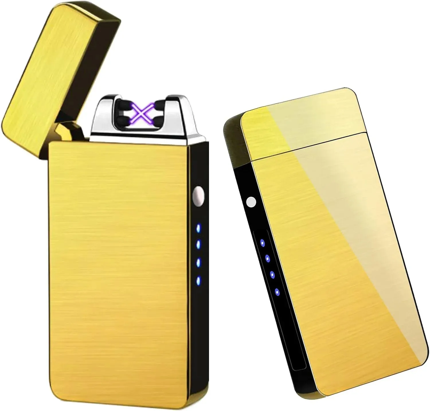 Smart Windproof Electric Metal Lighter Flameless Plasma Lighter Double Arc Usb Rechargeable Led Power Display Touch HOT