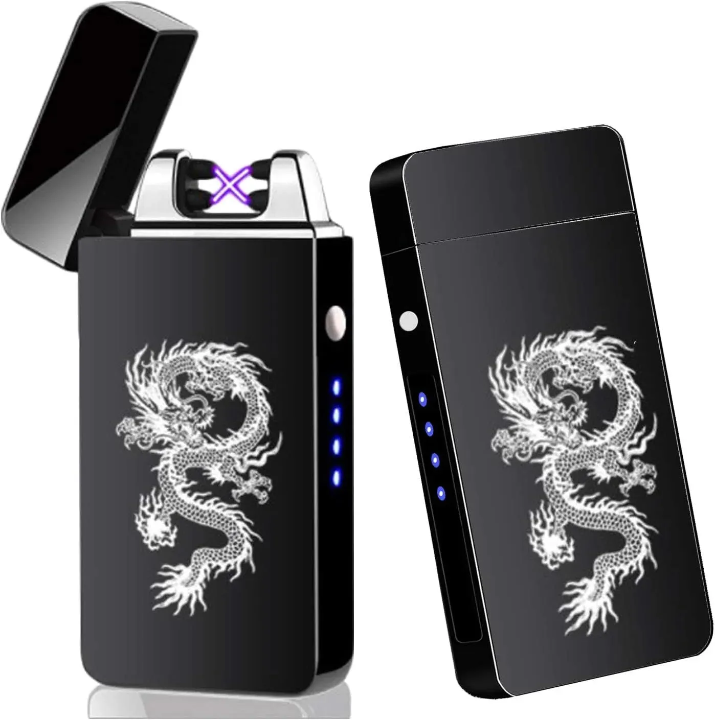 Smart Windproof Electric Metal Lighter Flameless Plasma Lighter Double Arc Usb Rechargeable Led Power Display Touch HOT