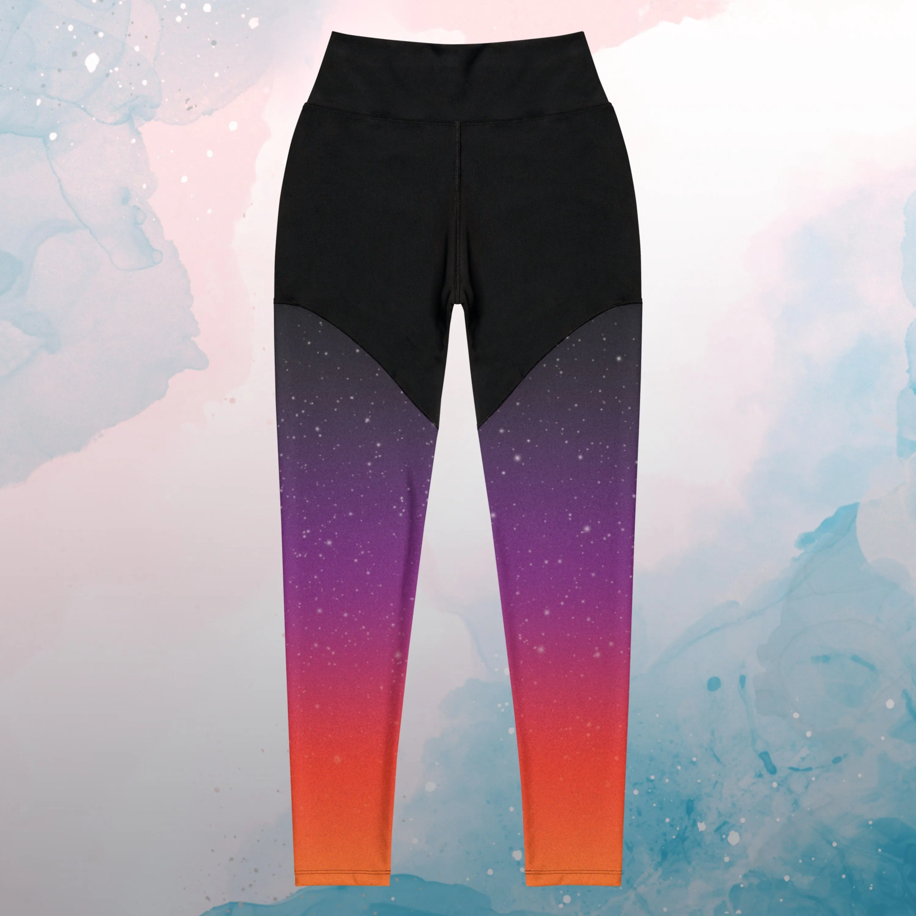 Star Filled Sunset Ombre Womens Compression Sports Leggings Gym Gift