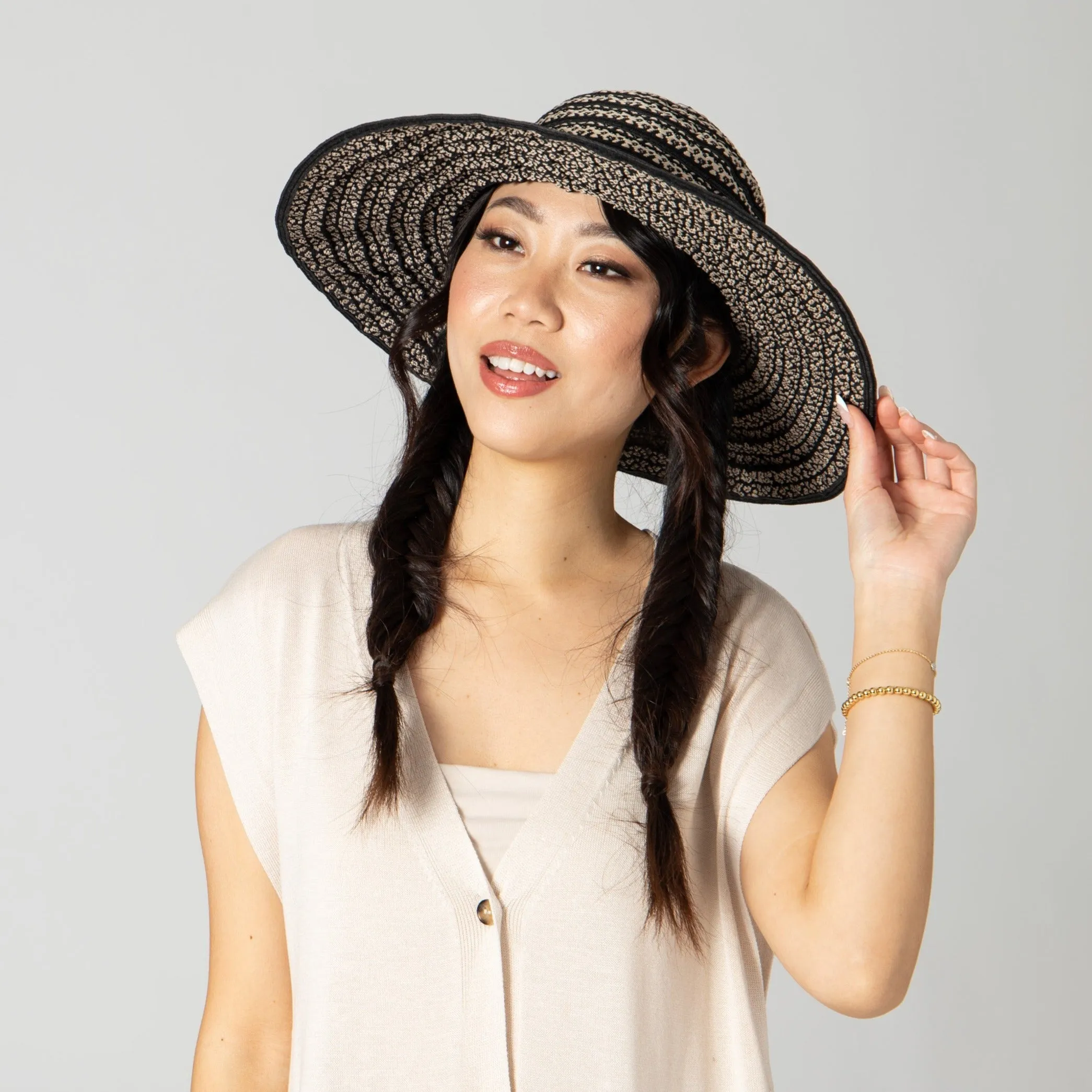 Women's Novelty Ribbon & Paperbraid Sun Hat