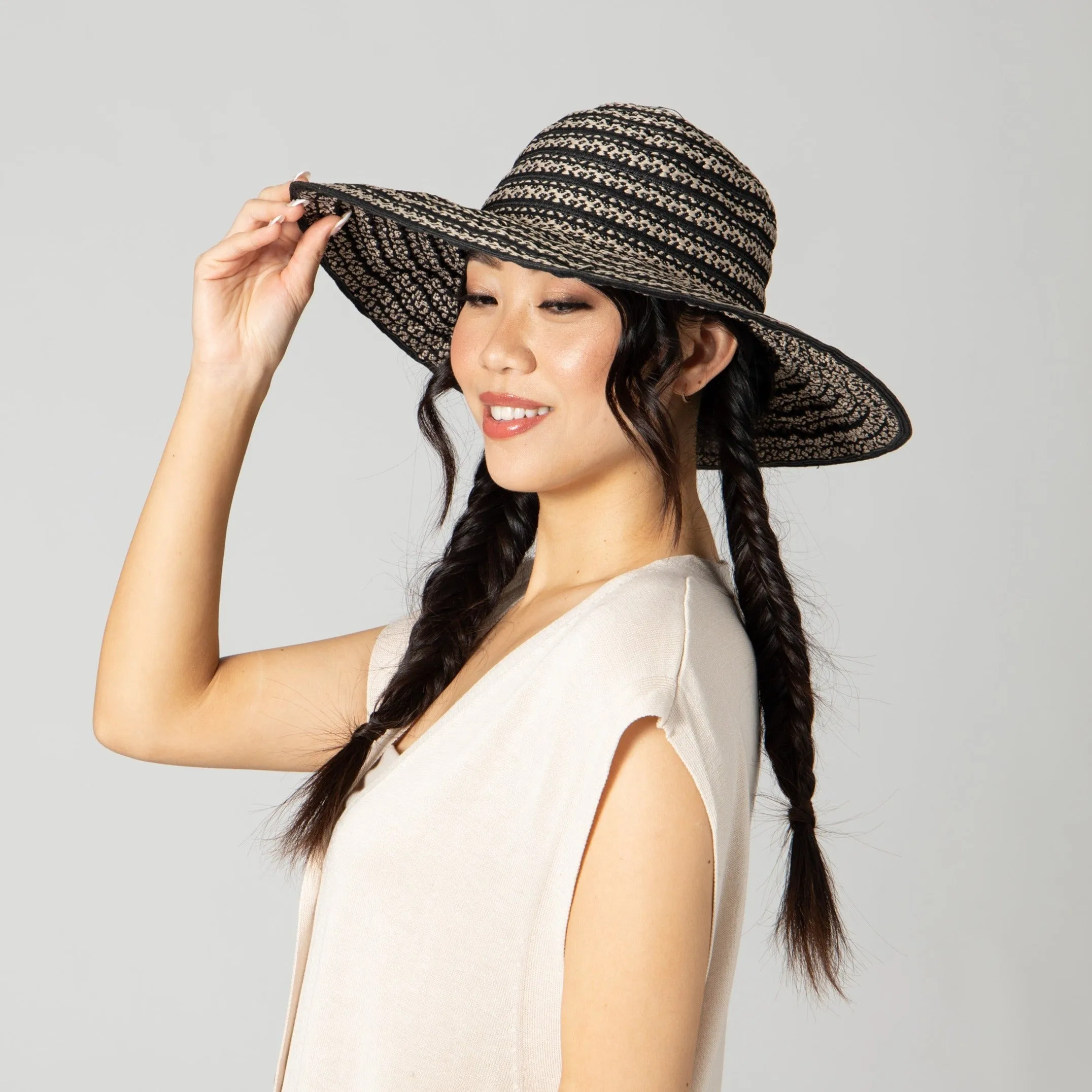 Women's Novelty Ribbon & Paperbraid Sun Hat