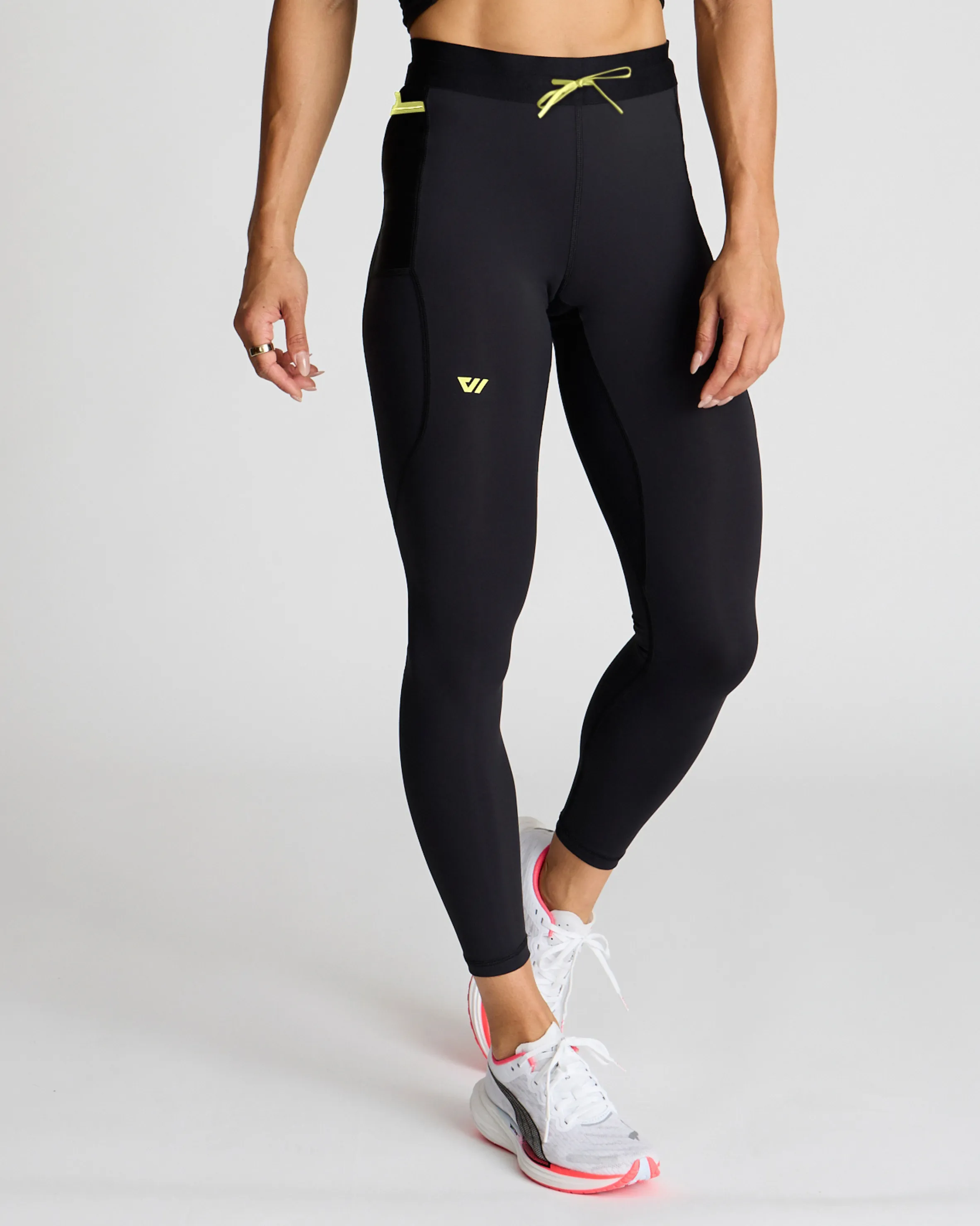 Women's Sprint Full Tight in Black w/ Lightning Bolt