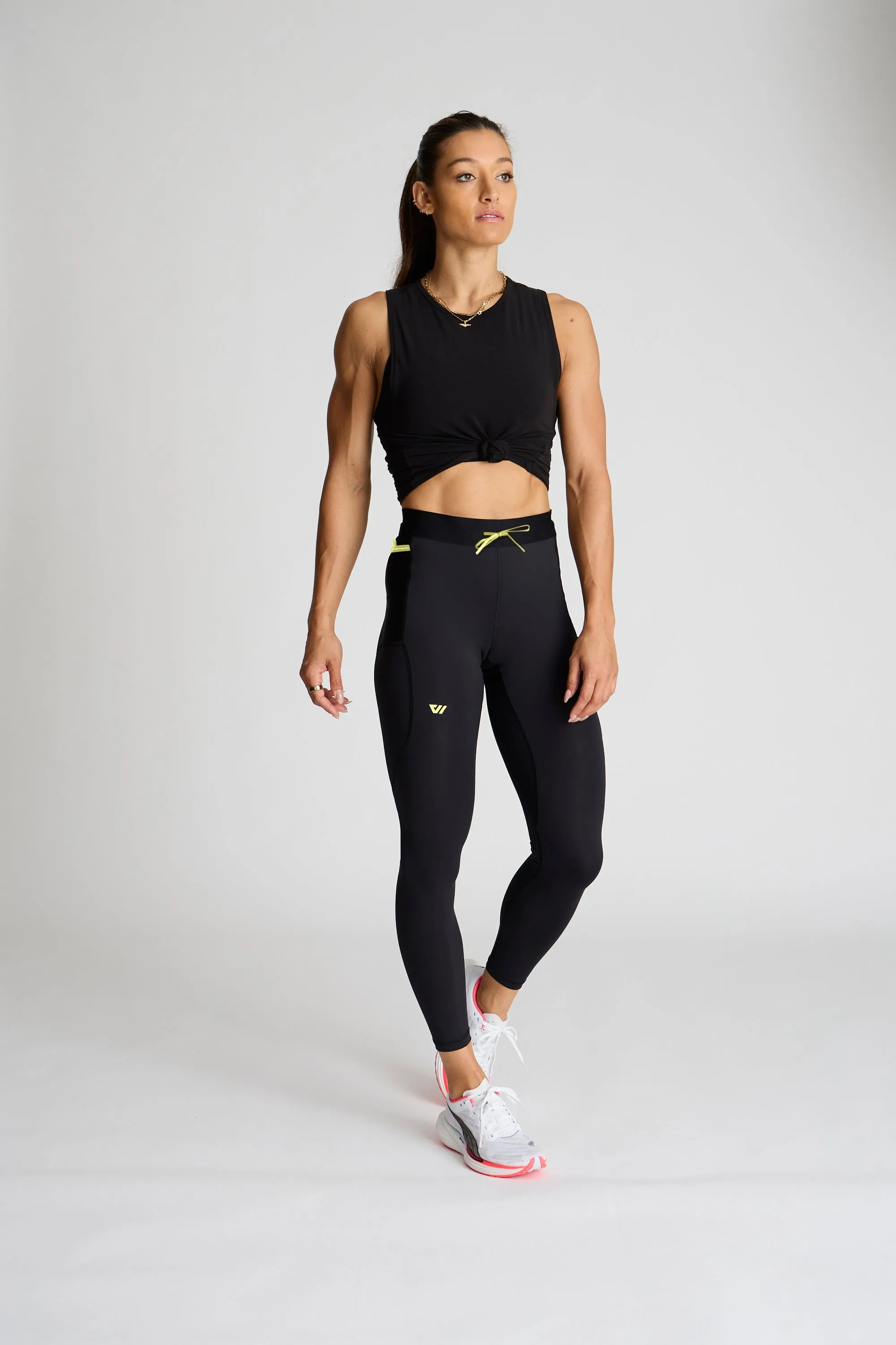 Women's Sprint Full Tight in Black w/ Lightning Bolt